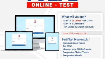 Solusi bagi Anda yang sedang urgent dan membutuhkan sertifikat dalam waktu cepat Bersertifikat SK DIKNAS (Online TOEFL Prediction Test) setara dengan EPT (English Proficiency Test) Tes untuk menguji kemampuan berbahasa Inggris dengan standar yang ditentukan oleh Lembaga Kursus dan Pelatihan (LKP) Bahasa Inggris Net dari Kampung Inggris Pare