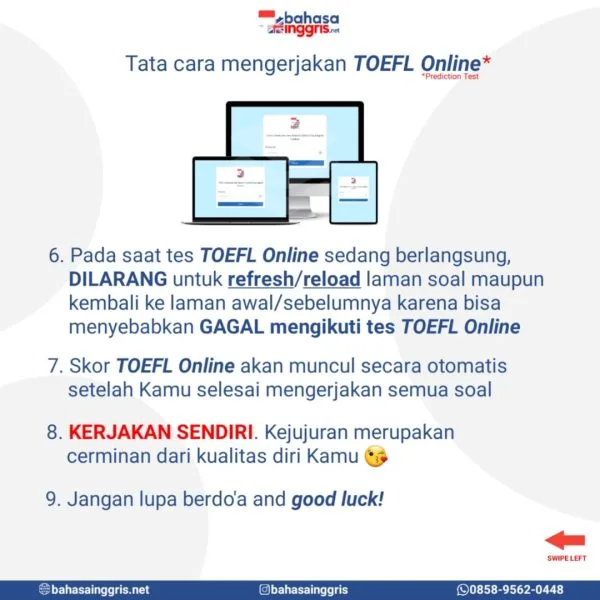 cara tes toefl online