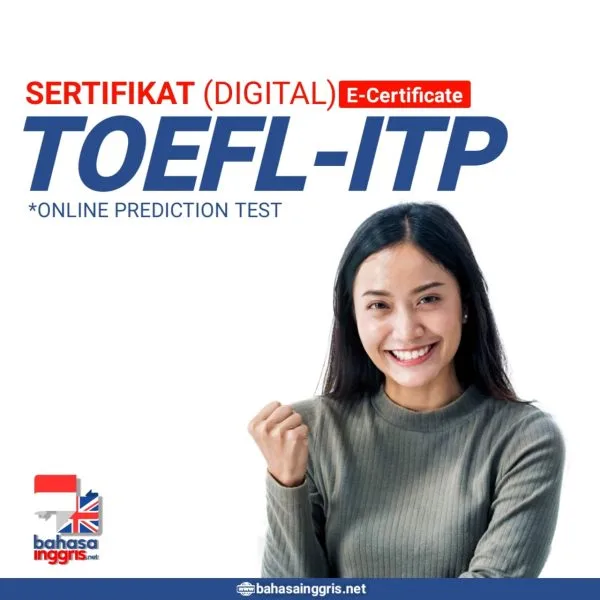 Sertifikat Online TOEFL-ITP Prediction Test diterbitkan oleh Lembaga Kursus dan Pelatihan (LKP) Bahasa Inggris Net yang secara resmi memiliki SK.DIKNAS Kab.Kediri dengan Nomor 421.9/1889/418.20/2023 dengan durasi masa berlaku selama 2 tahun sejak diterbitkan