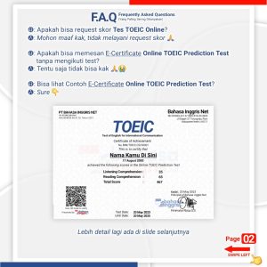 Tes TOEIC Online Gratis (Listening Reading) Bersertifikat