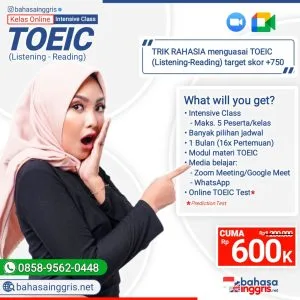 TRIK RAHASIA menguasai TOEIC (Listening-Reading) target skor +750