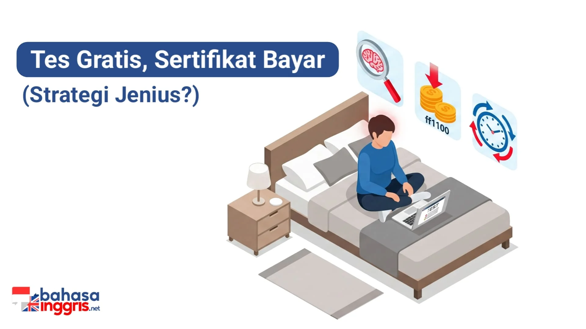 Kamu tidak akan membeli mobil tanpa test drive, kan? Kesempatan tes gratis ini adalah momenmu untuk 'menginjak gas', mencoba bermanuver di soal-soal sulit, dan merasakan seberapa 'boros' energi otakmu. Ini adalah sesi uji coba tanpa risiko. Sertifikatnya yang berbayar ringan itu ibarat biaya administrasi untuk mendapatkan 'surat-surat' hasil uji cobamu; sebuah langkah yang sangat logis sebelum kamu mengeluarkan 'dana besar' untuk tes resminya.