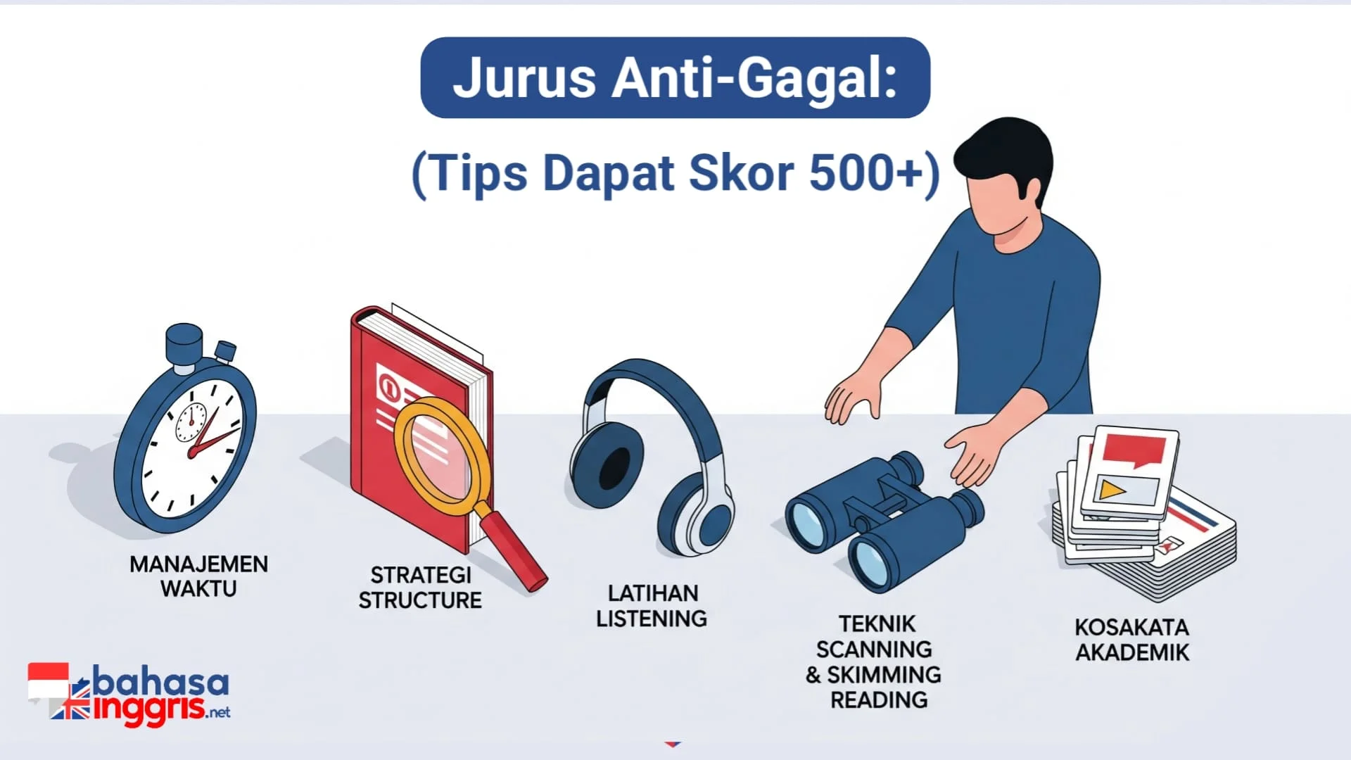 Kunci sukses skor TOEFL ITP 500+ terletak pada strategi, bukan sekadar hafalan. Prioritaskan manajemen waktu yang efektif, penguasaan pola soal yang berulang, dan latihan yang terstruktur untuk mencapai hasil optimal.