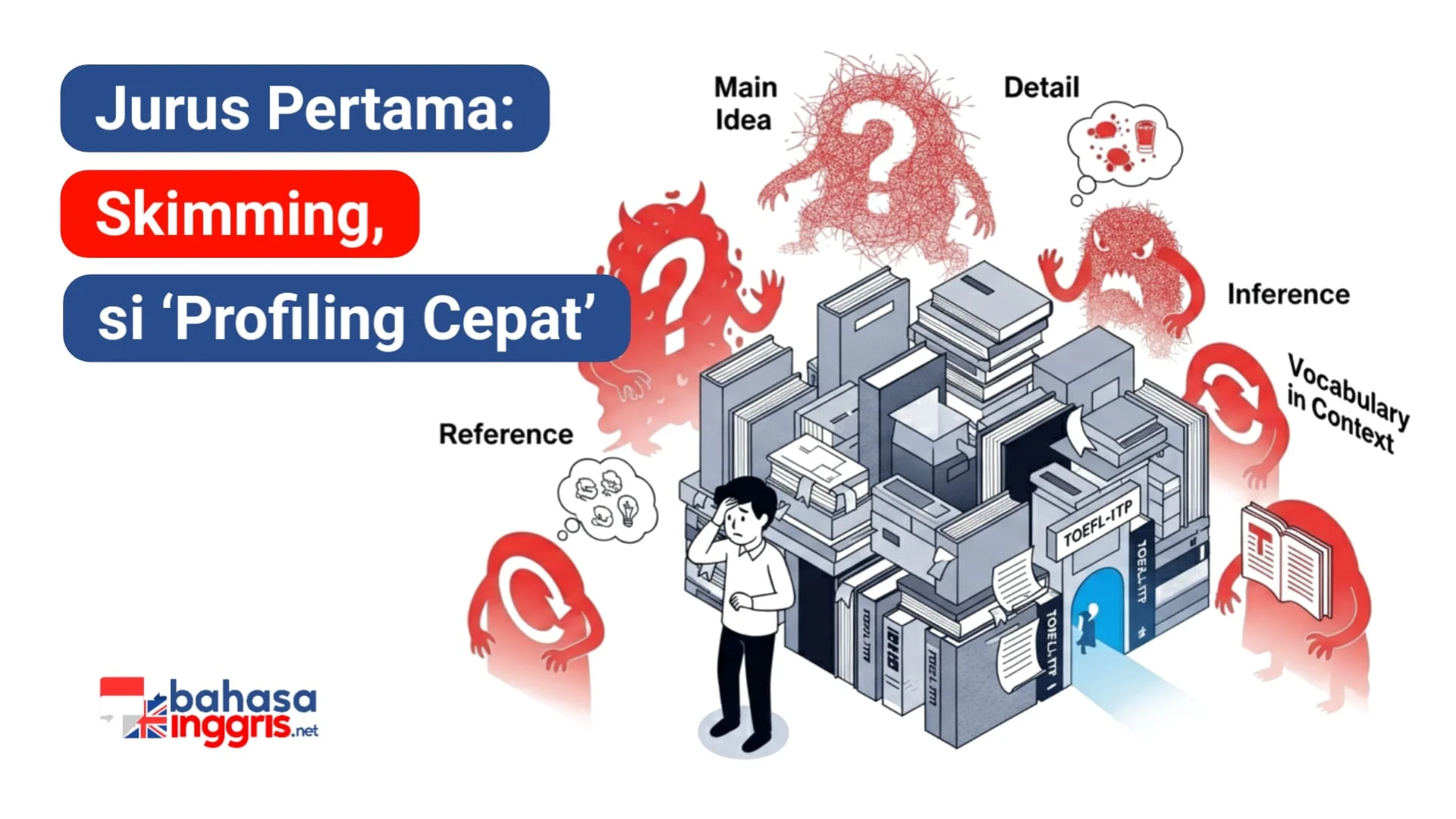 Sering panik kehabisan waktu saat Reading TOEFL? Bisa jadi masalahnya bukan kecepatan membacamu, tapi strategi yang keliru. Pelajari Skimming, teknik simpel ini untuk menemukan jawaban akurat dalam hitungan detik.