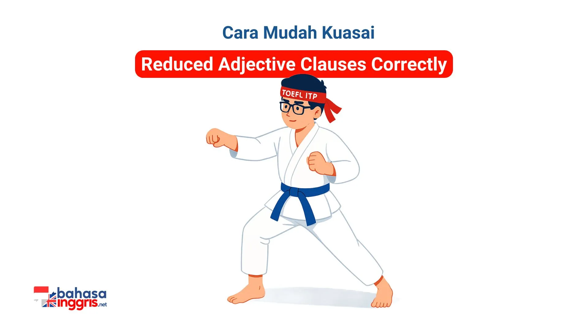 Aturan utama 'reduksi' Adjective Clause, yang mensyaratkan bahwa konektor harus berfungsi sebagai subjek dan diikuti oleh kata kerja 'BE'. Strategi kedua menekankan pentingnya untuk memastikan kalimat tetap memiliki Subjek dan Verb utama yang valid, serta tidak terjebak menganggap bentuk -ing atau -ed sebagai kata kerja utama. Terakhir, ditekankan perbedaan krusial antara penggunaan bentuk -ing untuk makna aktif (saat Noun melakukan aksi) dan bentuk -ed untuk makna pasif (saat Noun dikenai aksi).