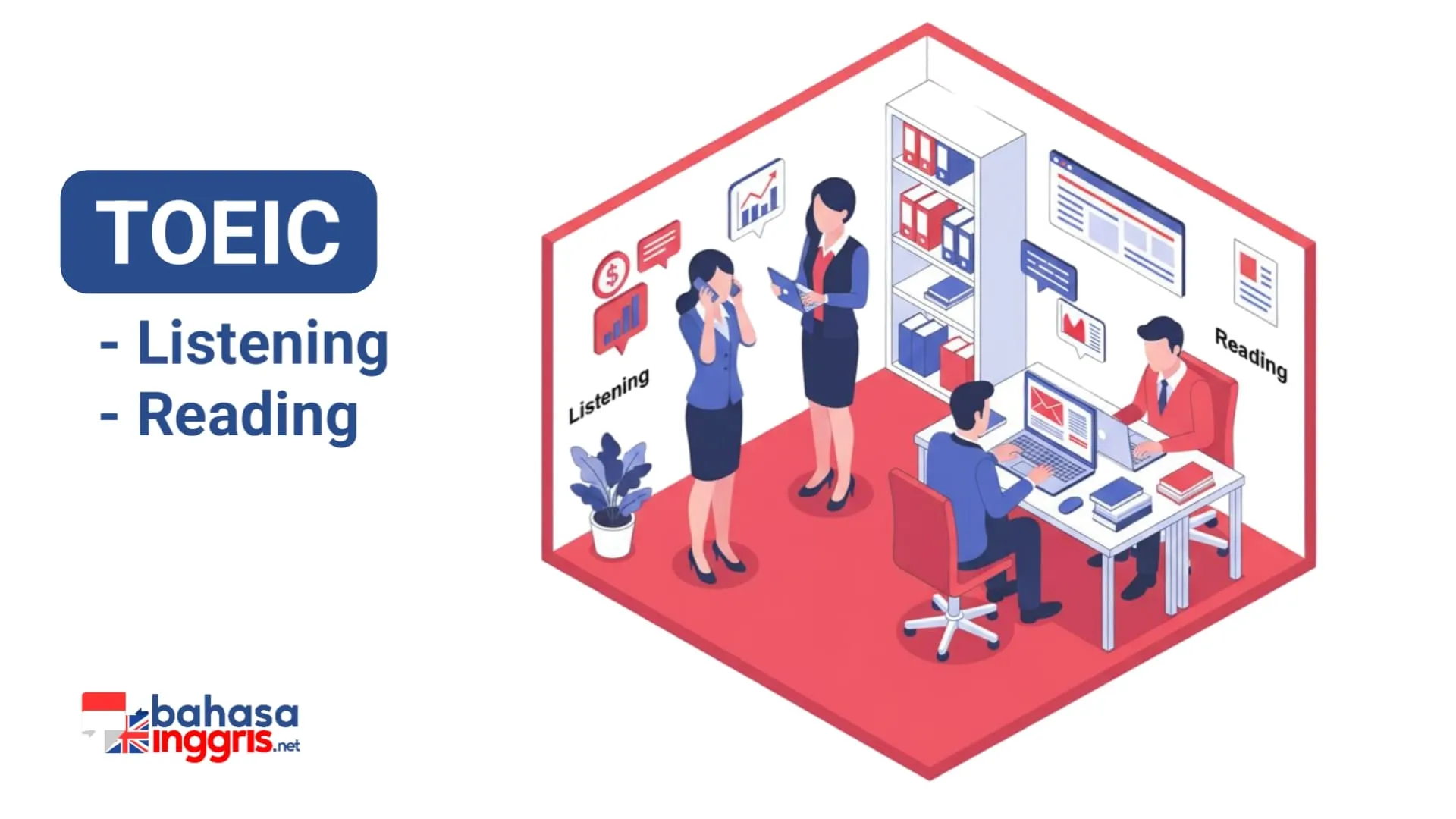 Tes TOEIC dirancang untuk mengukur kemahiran berbahasa Inggris dalam konteks profesional melalui dua bagian utama. Yang pertama, meliputi Listening Comprehension untuk memahami percakapan di lingkungan kerja, dan bagian selanjutnya adalah Reading Comprehension untuk memproses informasi dari dokumen bisnis. Secara keseluruhan, tes ini mengevaluasi efektivitas komunikasi praktis yang dibutuhkan dalam aktivitas kerja internasional sehari-hari.