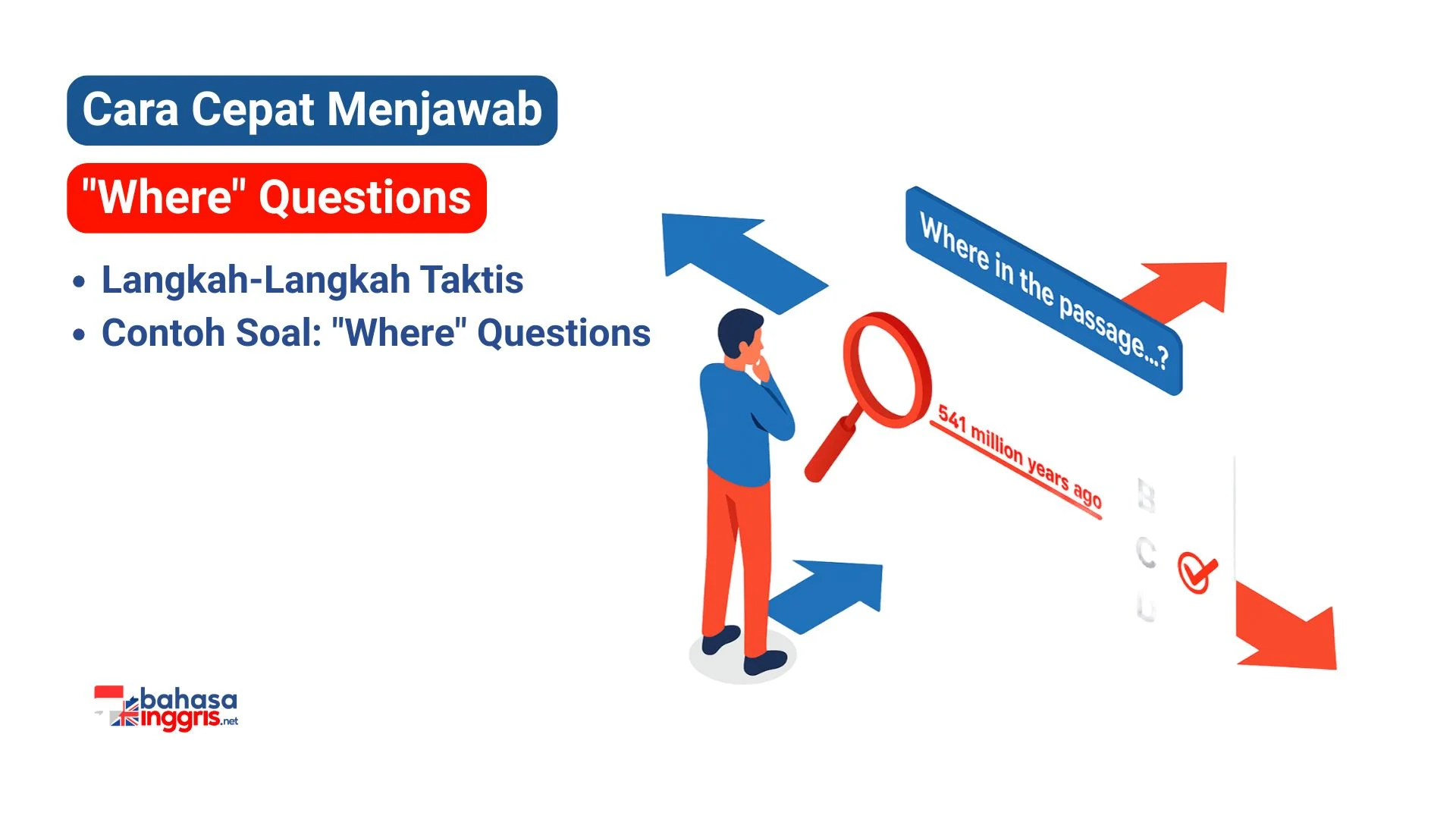Strategi yang efisien untuk menjawab "Where" Questions dimulai dengan mengidentifikasi kata kunci pada pertanyaan, kemudian menggunakan pilihan jawaban sebagai zona pencarian yang spesifik. Selanjutnya, lakukan pemindaian (scanning) cepat pada setiap zona tersebut untuk menemukan kata kunci, alih-alih membaca teks secara mendetail. Setelah kata kunci yang relevan ditemukan pada salah satu zona, verifikasi informasinya dengan membaca kalimat tersebut secara saksama untuk memastikan jawaban yang cepat dan akurat.