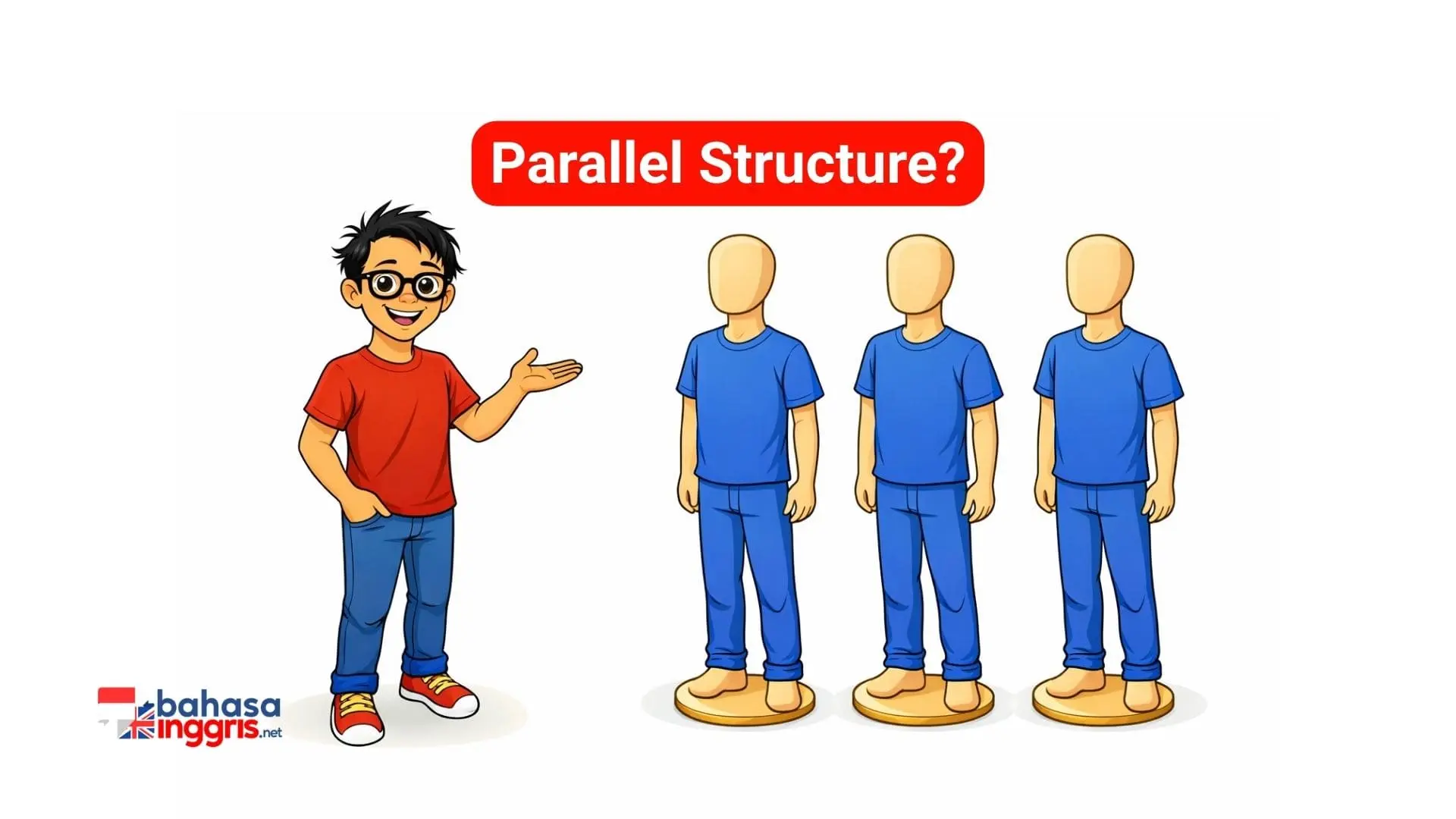 Parallel Structure memiliki prinsip yang mengharuskan setiap komponen dalam satu deret kalimat memiliki kategori kata yang identik guna menjamin logika dan keterbacaan yang konsisten dalam penulisan.