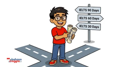 Panduan persiapan IELTS dari nol untuk pemula. Cek biaya tes 2026 dan rahasia jadwal belajar IELTS 30, 60, hingga 90 hari di sini